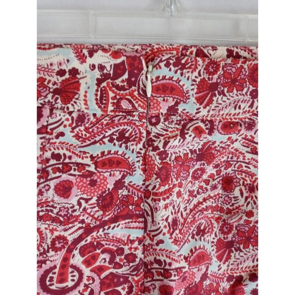 Loft Women's Red, White, & Blue Floral Pencil Skirt Size 4 - Picture 3 of 6
